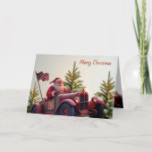 Carte de Noël à thème de course automobile (Devant)