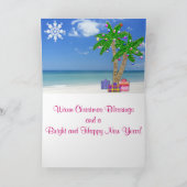 Carte de Noël à thème de la plage personnalisée (Intérieur)