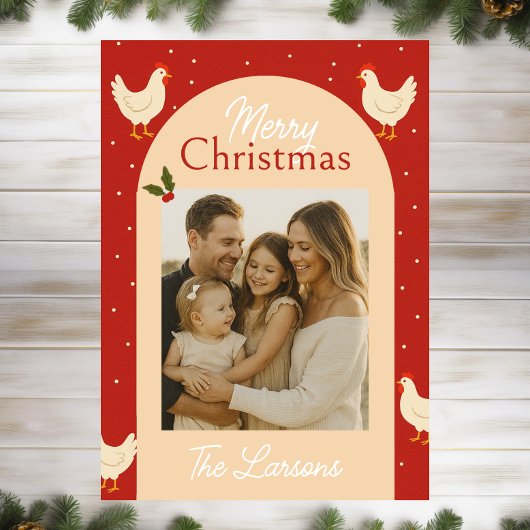 Carte de Noël à thème de poulet