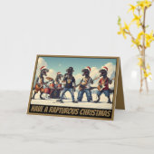 Carte de Noël à thème dinosaure (Fleur jaune)