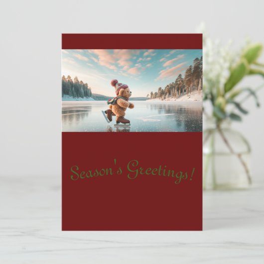 Carte de Noël à thème Teddy Bear (Debout devant)