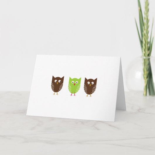 Carte de Noël à trois hiboux (Devant)