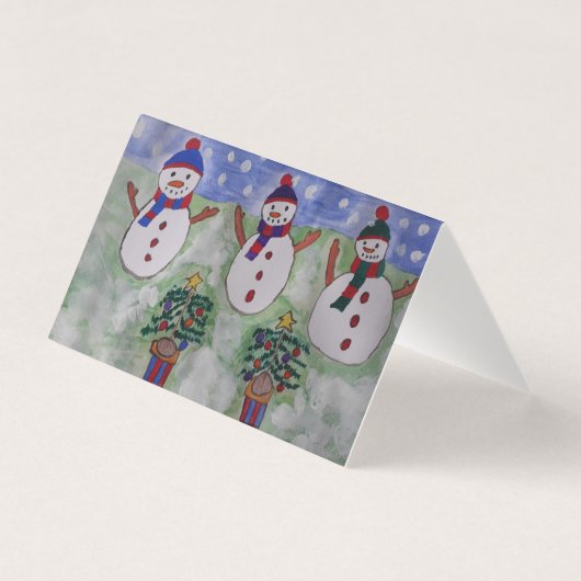 Carte de Noël à trois neiges (Back)