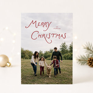 Carte de Noël à typographie moderne avec photo int