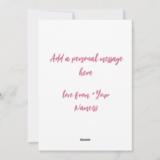 Carte de Noël à vélo rose (Dos)