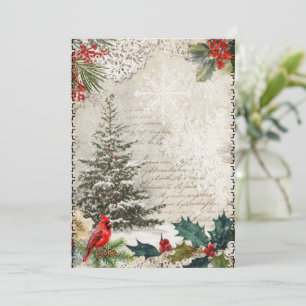 Carte de Noël abstraite de style vintage en média 