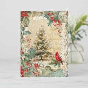 Carte de Noël abstraite de style vintage en média