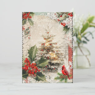 Carte de Noël abstraite de style vintage en média 