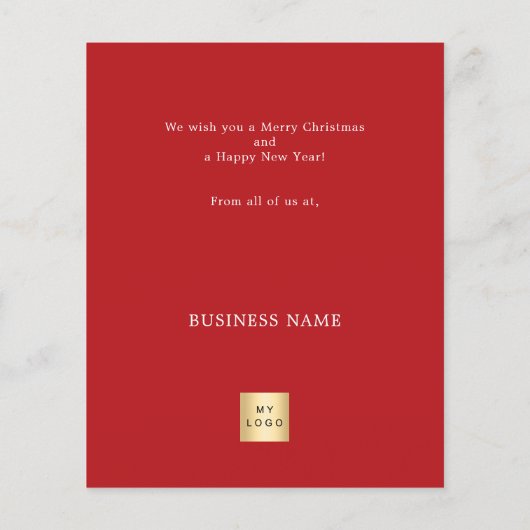 Carte de Noël abstraite rouge (Dos)