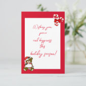 Carte de Noël Abstraite rouge-blanc moderne (Debout devant)