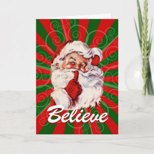 Carte de Noël Adorable Père Noël Croyez