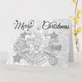 Carte de Noël adulte à colorier (Fleur jaune)