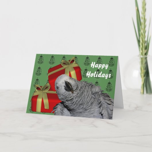 Carte de Noël African Grey Parrot (Devant)