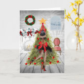 Carte de Noël afro-américaine (Fleur jaune)