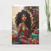 Carte de Noël afro-américaine colorée Diva (Dos)