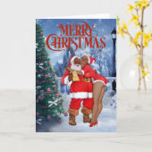 Carte de Noël afro-américaine vintage (Fleur jaune)