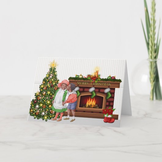 Carte de Noël afro-américaine vintage (Devant)