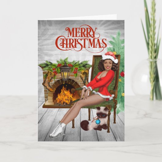 Carte de Noël afro-américaine vintage (Devant)