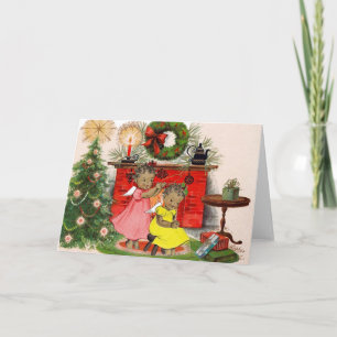 Carte de Noël afro-américaine vintage