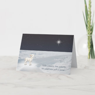 Carte de Noël Agneau et Étoile