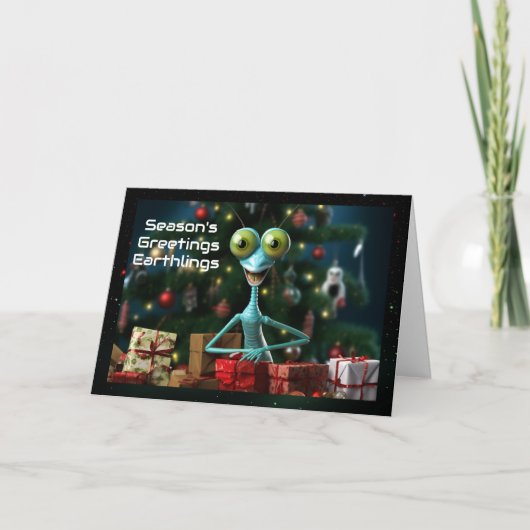 Carte de Noël Alien (Devant)