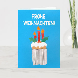 Carte de Noël, allemand, Cupcake avec bougies