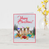 Carte de Noël allemande chic et personnalisable (Fleur jaune)