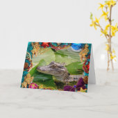 Carte de Noël Alligator (Fleur jaune)