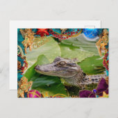 Carte de Noël Alligator (Devant / Derrière)