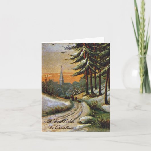 CARTE DE NOËL AMÉRICAINE. Fin du 19ème siècle. (Devant)