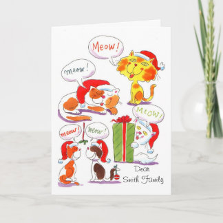 Carte de Noël Amoureux des chats