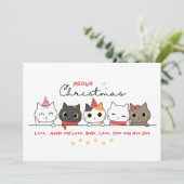Carte de Noël Amoureux des chats Carte de Noël (Debout devant)
