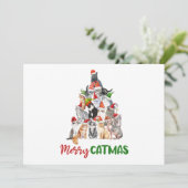 Carte de Noël Amoureux des chats Cat Christmas Tre (Debout devant)