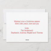 Carte de Noël Amoureux des chats Cat Christmas Tre (Dos)