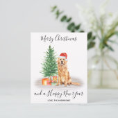Carte de Noël Amoureux des chiens Golden Retriever (Debout devant)