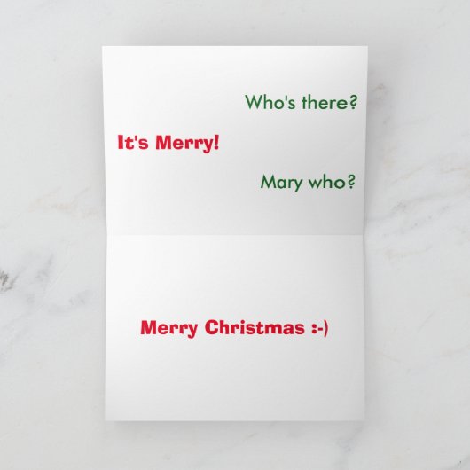 Carte de Noël amusante (Intérieur)