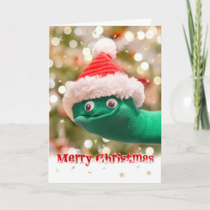 Carte de Noël amusante à marionnette de chaussette