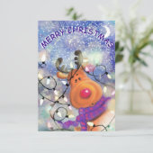 Carte de Noël amusante avec un Rinder heureux (Debout devant)