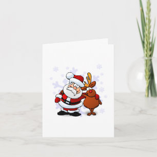Carte de Noël amusante de Santa & Rudolph
