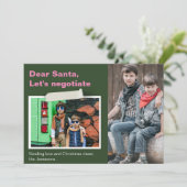 Carte de Noël amusante Jouer Chère Père Noël Card (Debout devant)