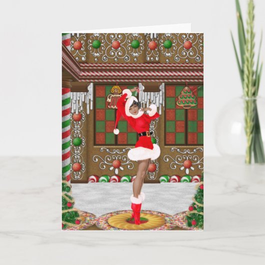 Carte de Noël ancienne afro-américaine (Devant)