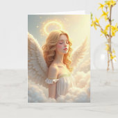 Carte de Noël ange (Fleur jaune)