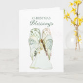 Carte de Noël ange afro-américain (Fleur jaune)