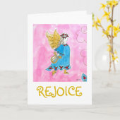 Carte de Noël Ange de Joie (Fleur jaune)