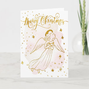 carte de Noël ange en feuille simulée Joyeux Noël