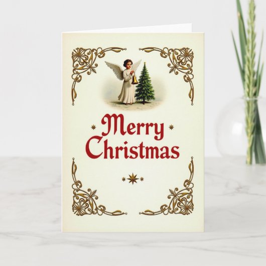 Carte de Noël Ange Joyeux (Devant)