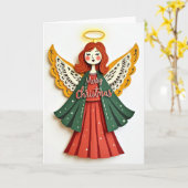 Carte de Noël Ange Joyeux (Fleur jaune)
