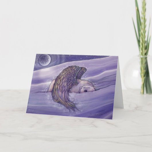 Carte de Noël Ange Ours Polaire par Molly Harrison (Devant)
