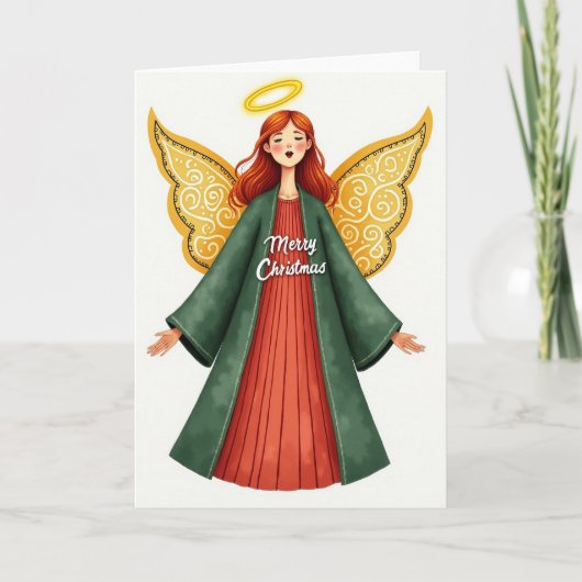 Carte de Noël Ange Serein (Devant)