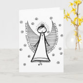 Carte de Noël Angel (Fleur jaune)